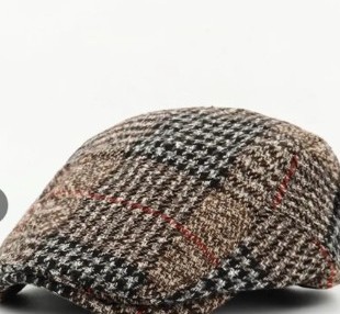 Tweed Flat Cap — Brown & Cream